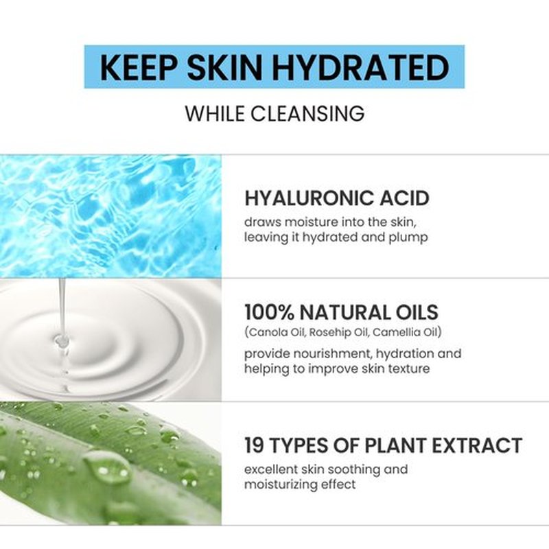 coxir [Holiday Gift,Christmas Gift] ULTRA HYALURONIC CLEANSING OIL Mini Travel Size l Korean skincare, Hydrating, Smoothing, Calming, Moisturizing, Makeup Removal [0.67 Fl.oz(pack of 1)]