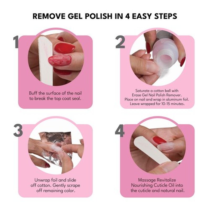 RCM Nail Gel Remove Kit for Easily and Safely Removing Soak-Off Gel Nail Polish and Other UV Nail Products
