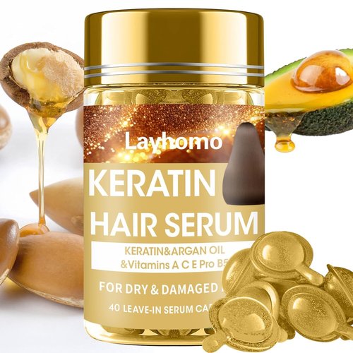 **Skiennix Keratin Hair Treatment Serum - Nourishing Leave-In Oil Capsules for All Hair Types**