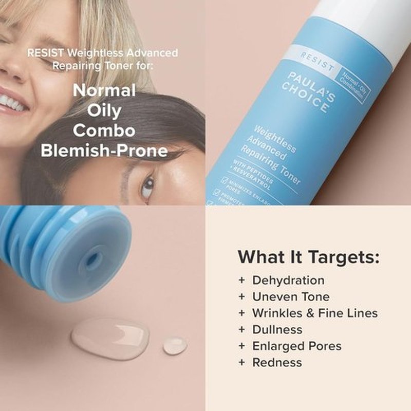 Paula's Choice Advanced Repairing Face Toner - Niacinamide & Hyaluronic Acid, Hydrating Formula for All Skin Types, 4oz
