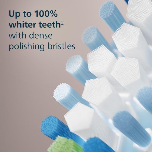 Philips Sonicare C3 Two-in-One Electric Toothbrush Heads - Genuine Replacement, White, 4 Pack