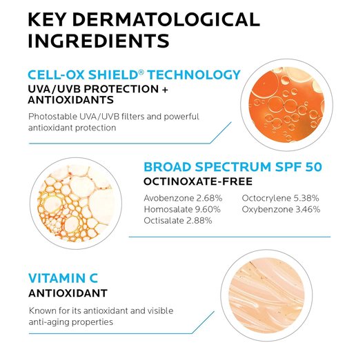 La Roche-Posay Anthelios AOX Daily Antioxidant Serum - SPF Face Moisturizer with Vitamin C & E for Sensitive Skin