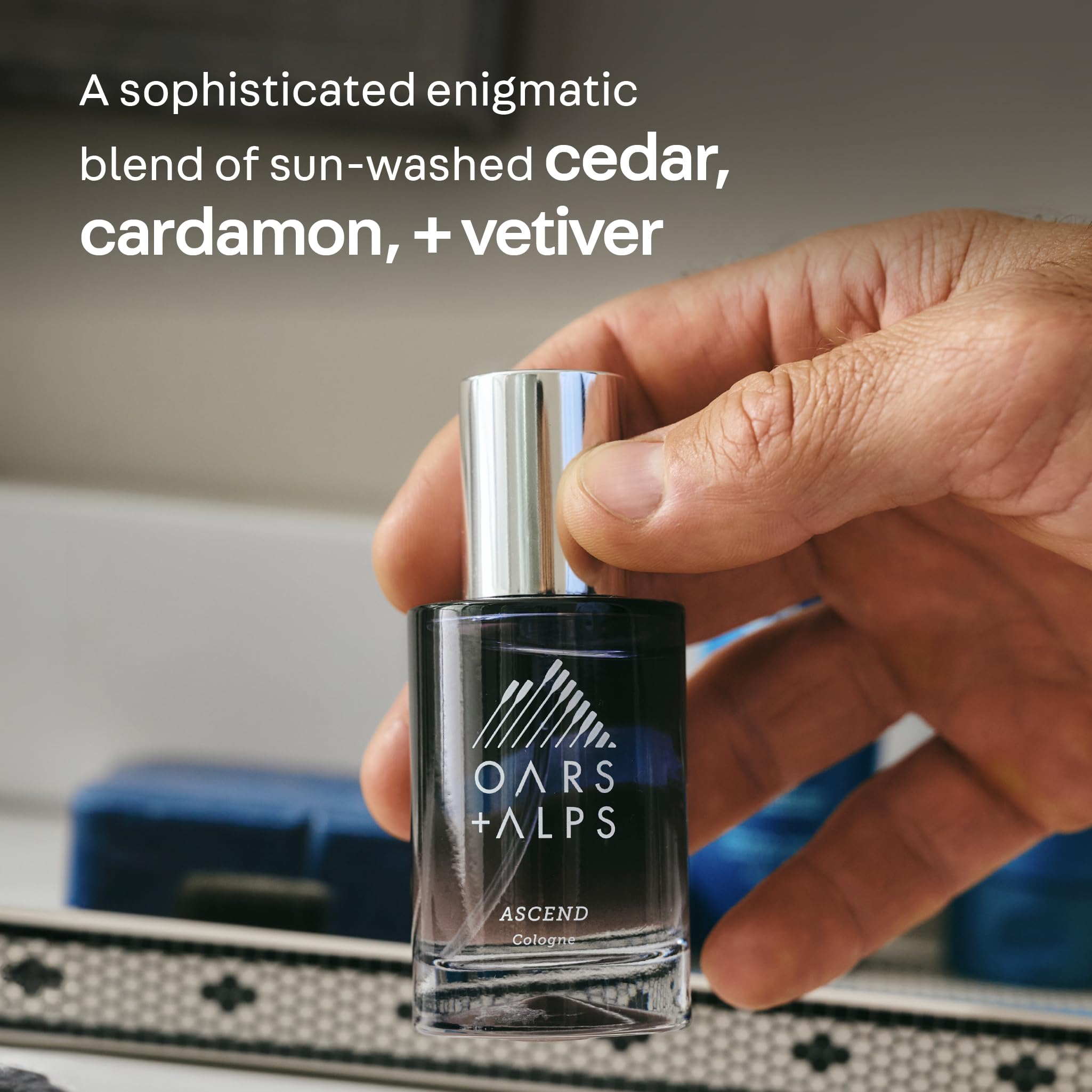 Oars + Alps Ascend Mens Cologne and Body Spray, Travel Size Cologne for Men Body Spray, Warm Fragrance, Scented with Mandarin, Teakwood Cedarwood & Warm Cardamom, Blends Refreshing, 1oz