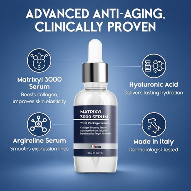 Matrixyl 3000 Total Package Serum - Anti-Wrinkle & Hydrating Formula with Hyaluronic Acid | 30ml