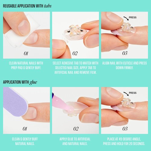 KISS ICON Premium Press On Nails Almond, Remarkable, Pink, Medium, 32 Count