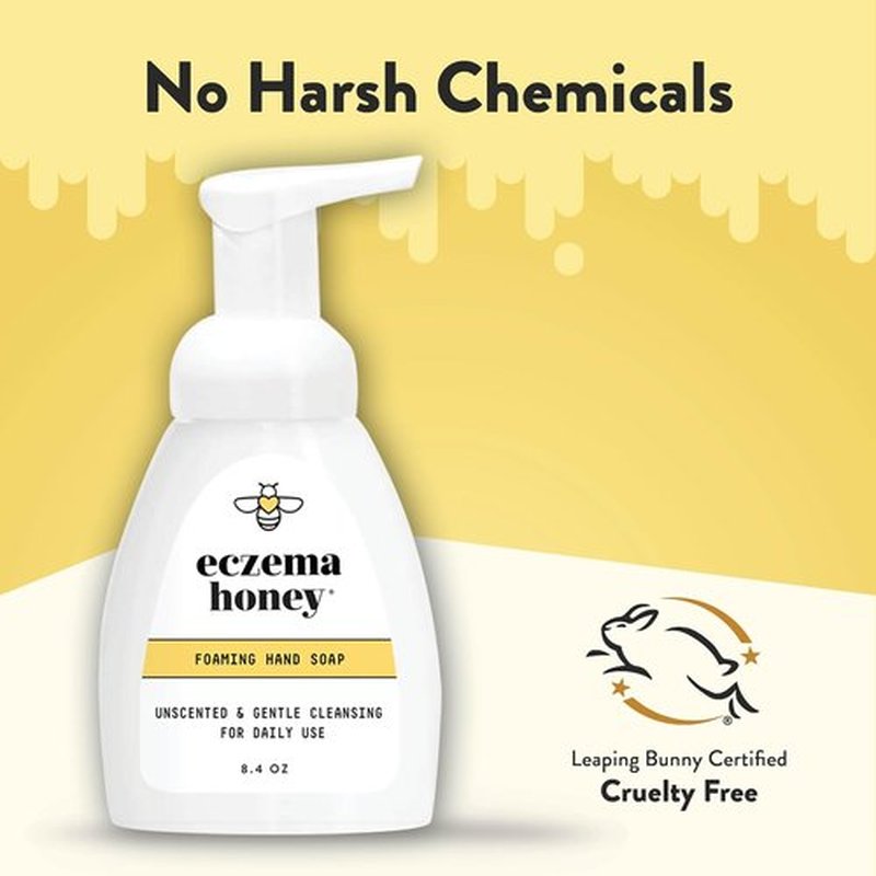 ECZEMA HONEY Gentle Foaming Hand Soap - Non-Toxic, Unscented Cleanser for Dry Hands - 8.4 Oz Organic Honey Wash