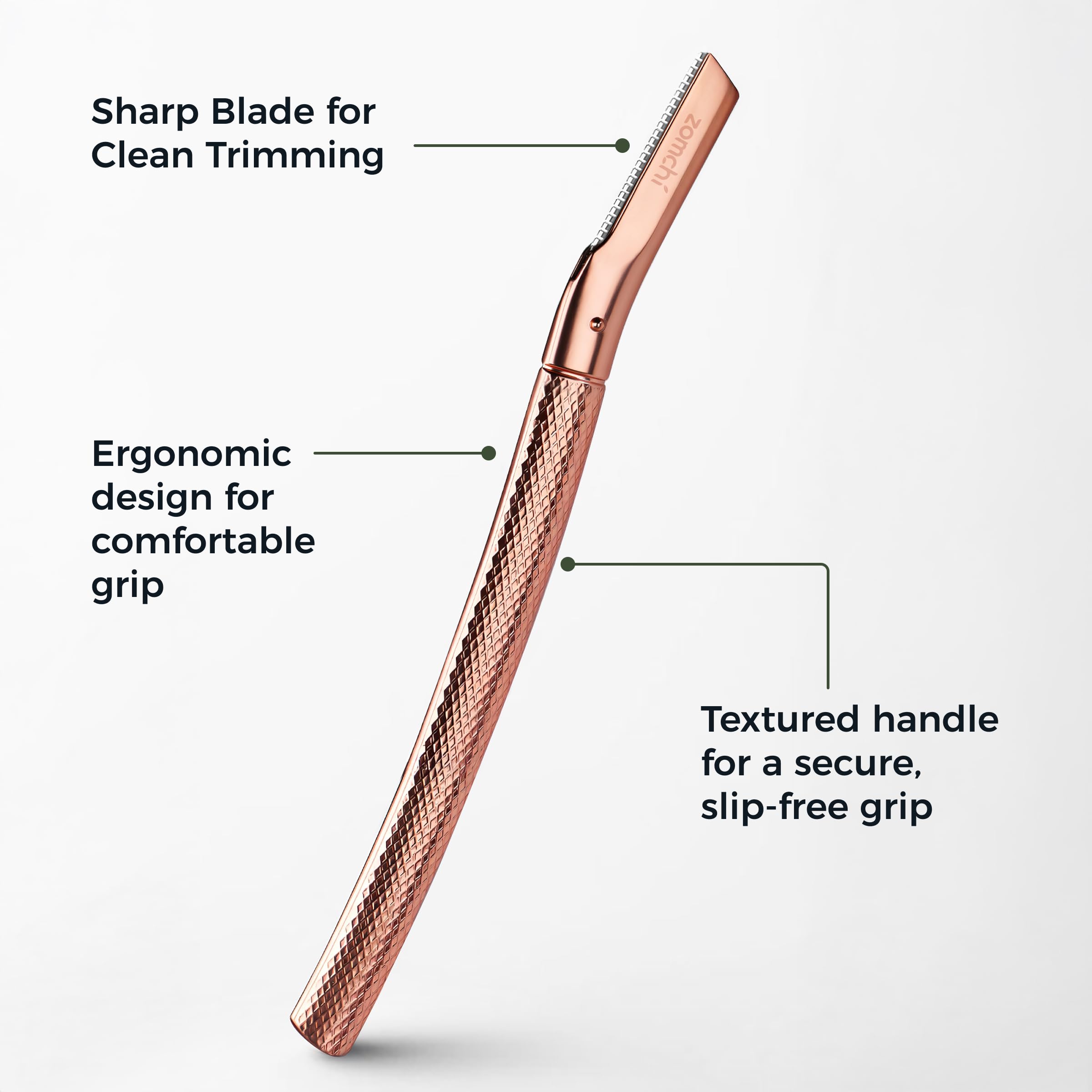 ZOMCHI Eyebrow Razor, Face Razors for Women&Men, Eyebrow Trimmer Shaper with Precision Cover,Facial Shaver with 6 Blades (Rose Gold)