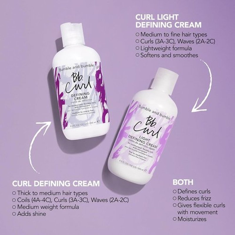 Bumble and bumble. Curl Defining Styling Cream - Moisture & Definition for Fine to Medium Curly Hair | Anti-Frizz & Shine with Jojoba, Avocado & Coconut Oils
