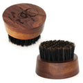 Menesia Small Round Beard Brush, Walnut Boar Bristle Brush for Travel