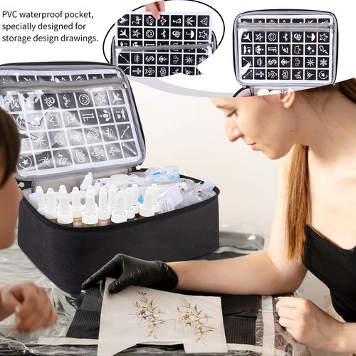 Tattoo Carrying Case Tattoo Supplies Organizer Tattoo Kit Box Case Tattoo Equipment Storage Bag Tattoo Travel Tattoo Storage Organizer for Tattoo Stencil Printer, Tattoo Ink, Tattoo Equipment