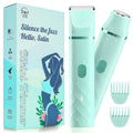Bikini Trimmer for Women, IPX7 Waterproof, Painless Rechargeable Electric Razor Remover, 2-in-1 Facial & Pubic Hair Removal for Sensitive Skin, Portable Travel Size, Women’s Gift, Green