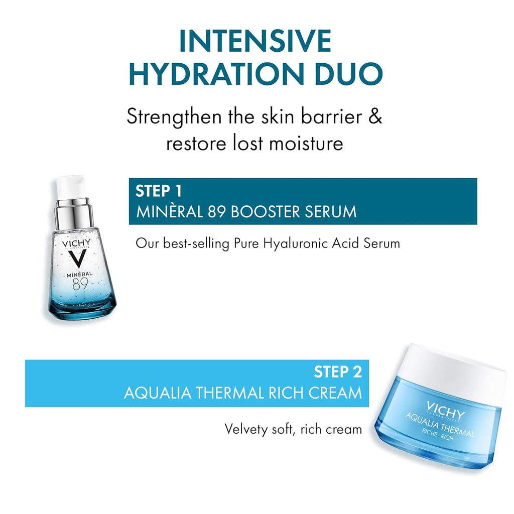 Vichy Aqualia Thermal Facial Moisturizer - Hydrating Cream with Natural Origin Hyaluronic Acid for Dry, Sensitive Skin