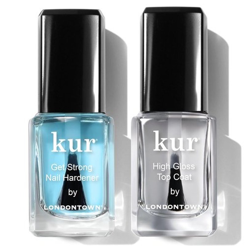 LONDONTOWN Strength & Shine Duo - Nail Hardener & Gloss Top Coat Set | 0.40 Fl Oz Manicure Care