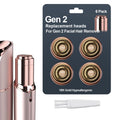 FRASAM 4-Pack Facial Rose Gold Gen 2 Replacement Heads for Flawless Hair Remover Generation 2, 18K Gold Double Blades