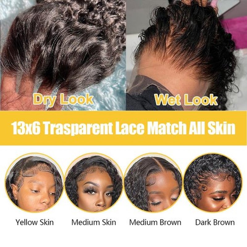KTOOYKE 30 Inch 13x6 Deep Wave Lace Front Wigs Human Hair Pre Plucked 180 Density HD Lace Frontal Wigs Human Hair for Women Deep Curly Wig Natural Color