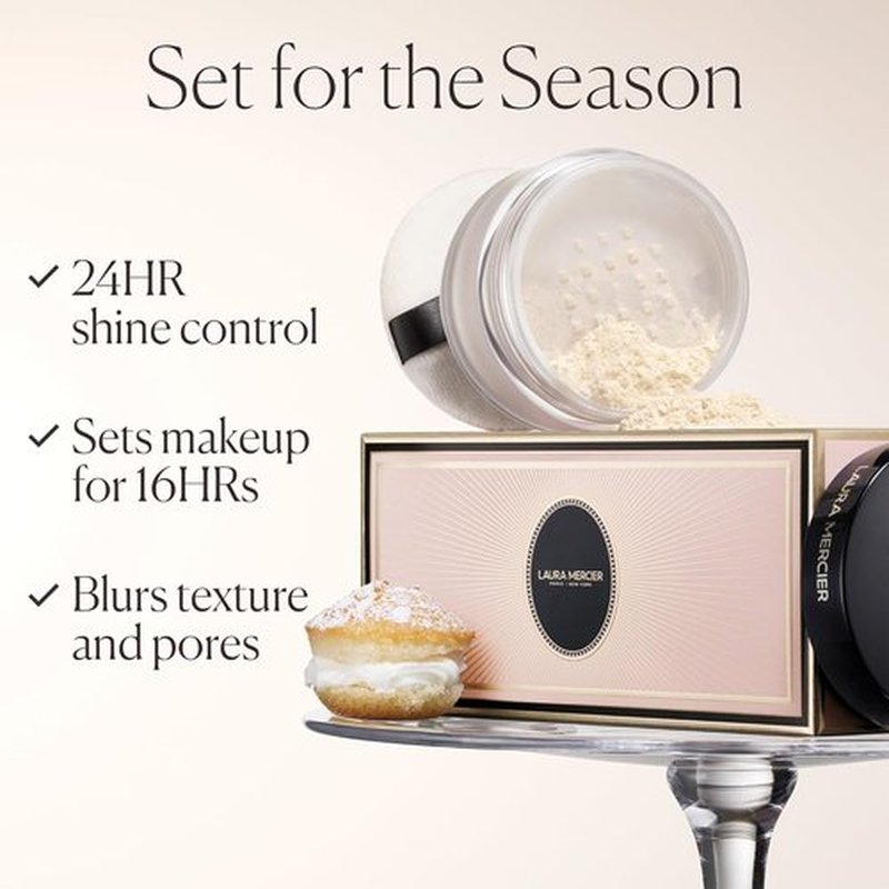 Laura Mercier Translucent Loose Setting Powder - 24HR Shine Control & Soft Matte Finish | Long-Lasting Wear, 4 Shades for All Skin Tones