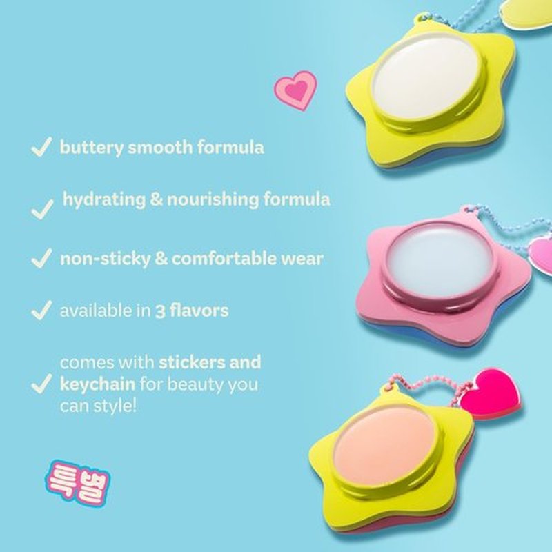 The Crème Shop Plush Pout Lip Butter Lip Balm Key Chain Charm - Hydrating Korean Formula with Peptides & Squalane, Mint