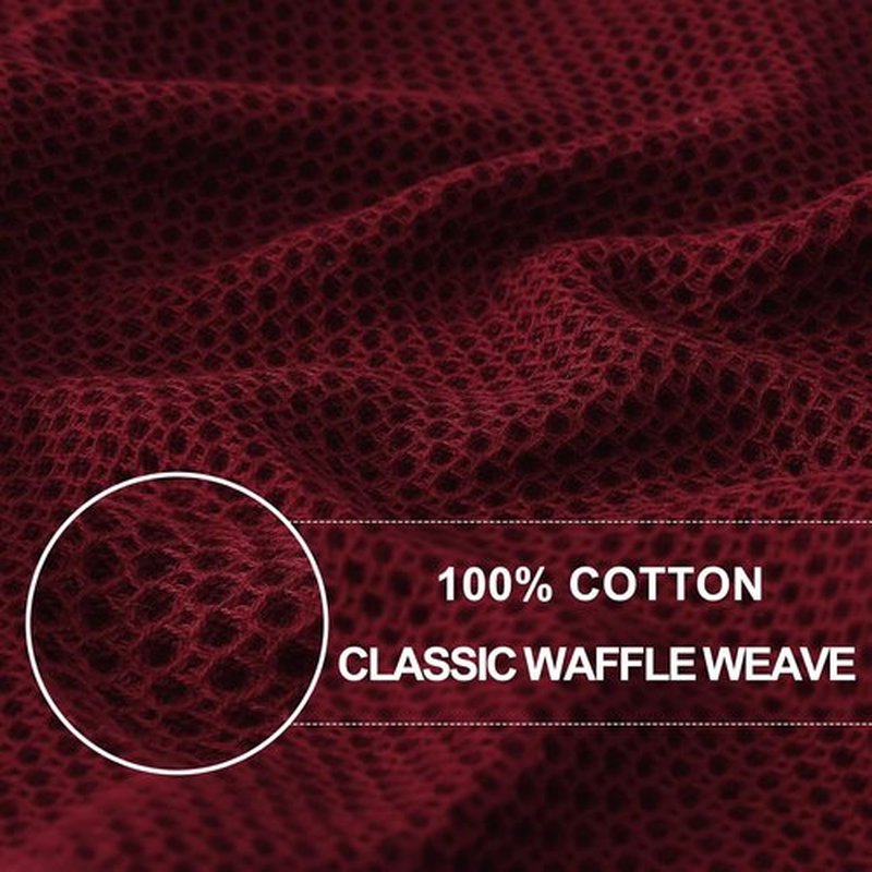 Homaxy 100% Cotton Dish Cloths - Ultra Soft, Absorbent & Quick Drying | 12x12 Inches, 6-Pack, Burgundy