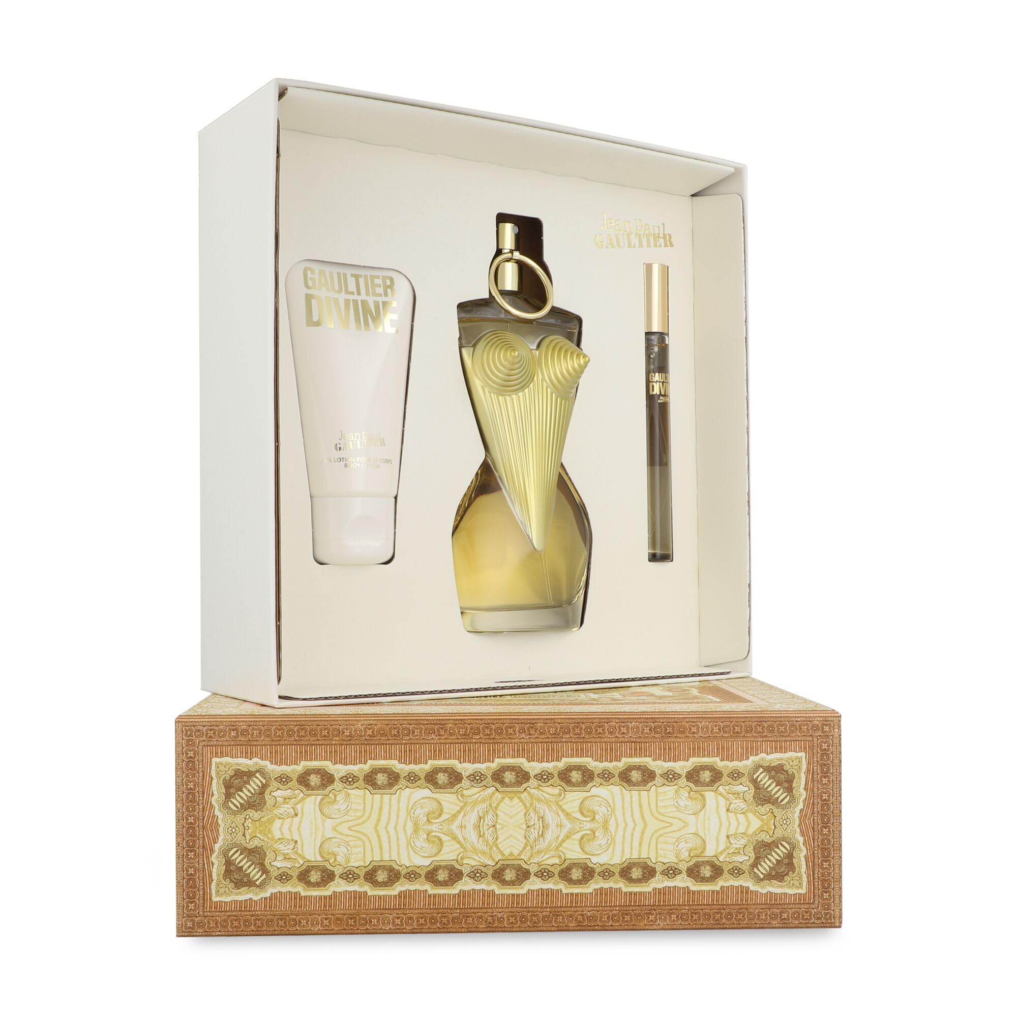 Gaultier Divine by Jean Paul Gaultier for Women - 3 Pc Gift Set 3.4oz EDP Spray, 0.3oz EDP Spray Mini, 2.5oz Body Lotion
