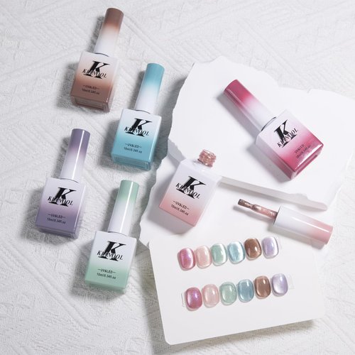 Cat Eye Gel Nail Polish Set, 6 Pcs Glitter Shimmer Cateye Gel with Magnet Soak Off UV LED Nail Cat Eye Polish Kit, Esmaltes Para Uñas En Gel Nail Art Salon DIY Home Manicure 10ML