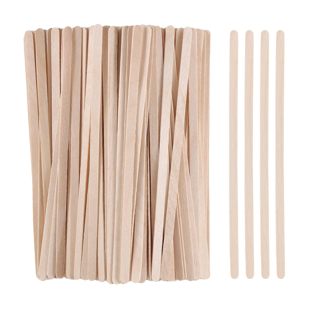 300pcs Wooden Coffee Stirrers,Eyebrow Wax Sticks,5.5inch Birchwood Wood Stir Stick, Wood Waxing Sticks Wax Spatula Applicator