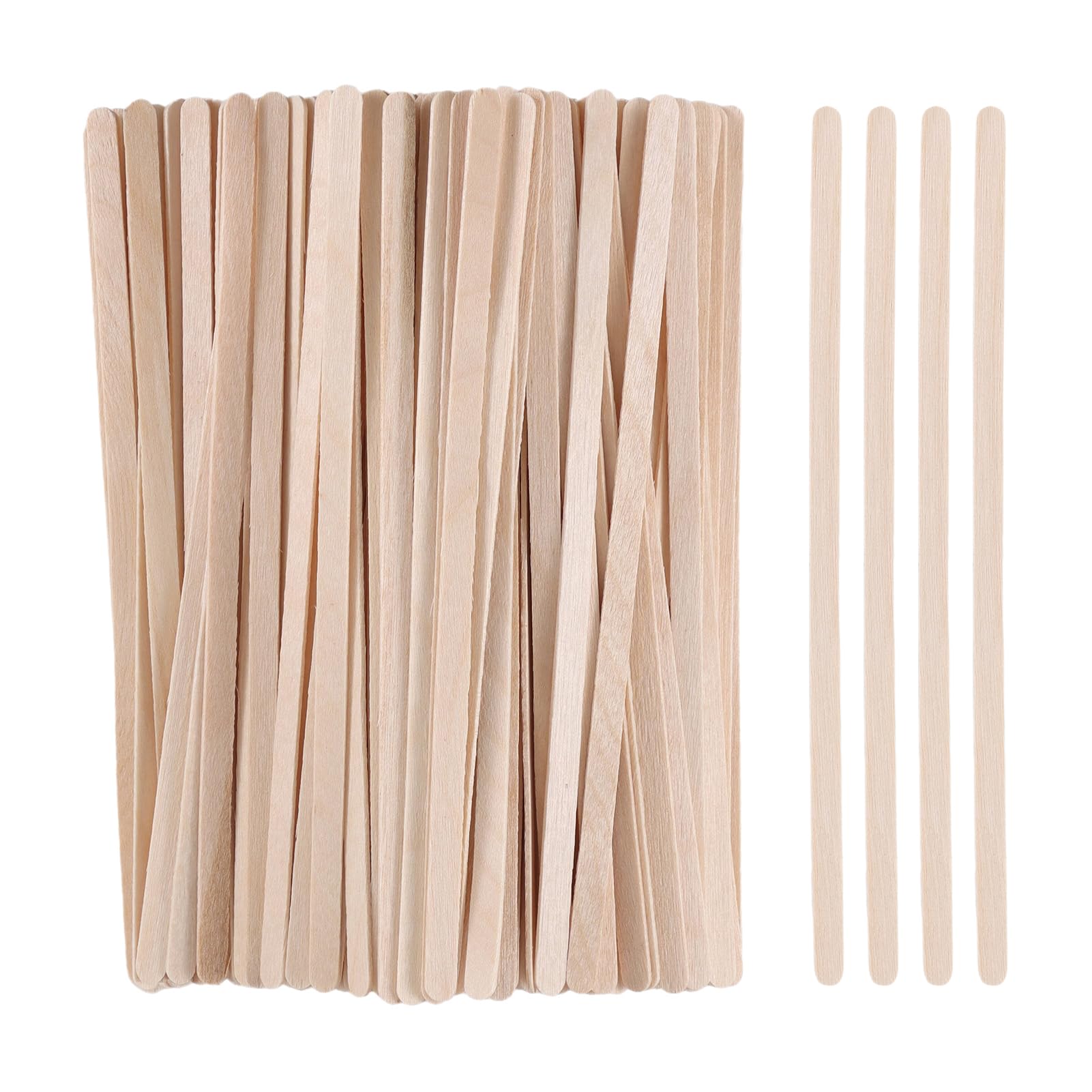 300pcs Wooden Coffee Stirrers,Eyebrow Wax Sticks,5.5inch Birchwood Wood Stir Stick, Wood Waxing Sticks Wax Spatula Applicator