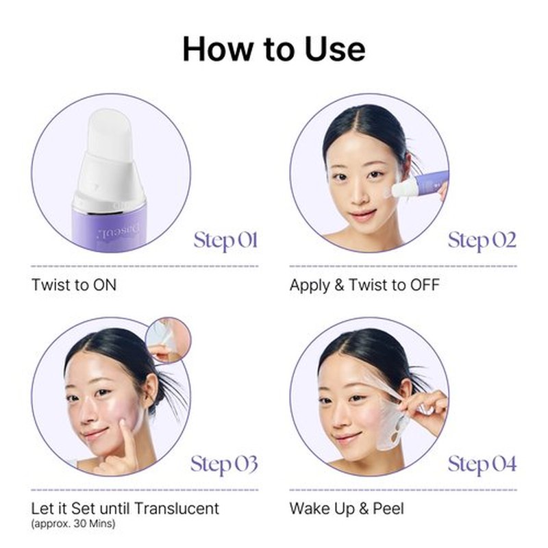 C.H.E. Meltin Shell™ 2.19 fl.oz | Gel-Shell Overnight Mask with Built-in Brush – Low Molecular Collagen, Elastin & Hyaluronic Acid for Face Lifting, Firming & Deep Hydration, Korean Facial Mask