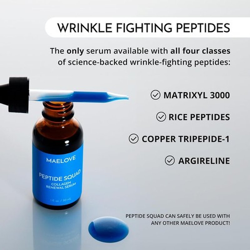 MAELOVE Collagen Renewal Serum - Peptide-Packed Formula with Copper Peptides & Hyaluronic Acid for Youthful Skin