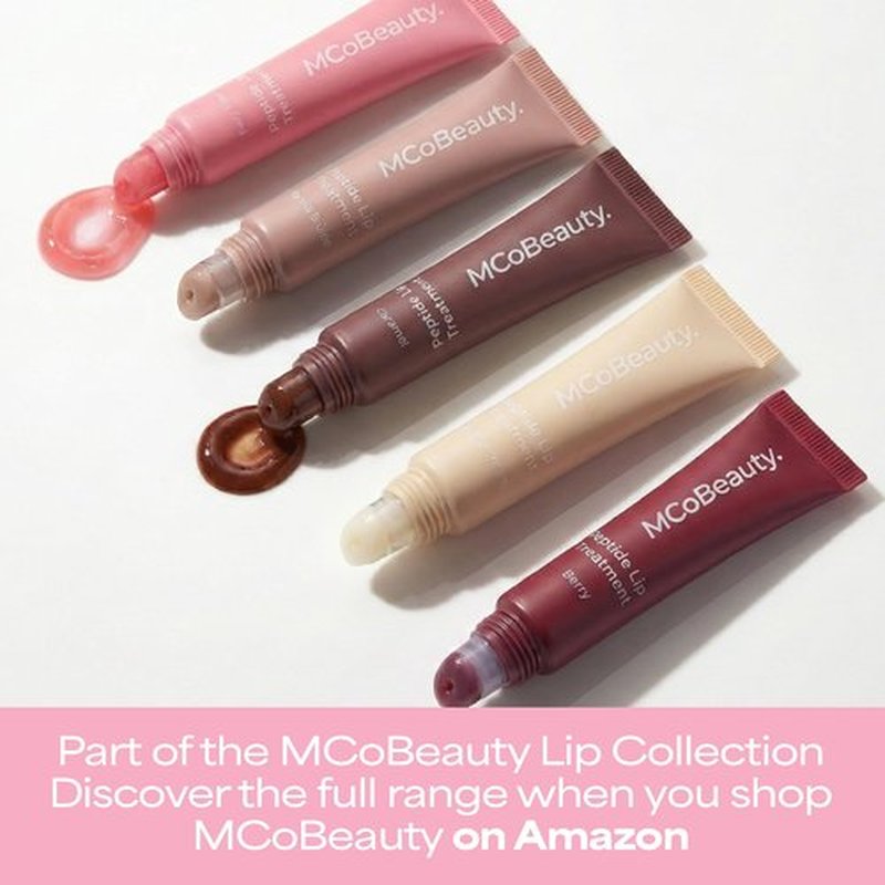 MCoBeauty Peptide Lip Treatment Fairy Floss - Sheer Pink Tinted Lip Balm Plumper Gloss for Women - Hydrating Lip Oil with Shea Butter, Peptides for Soft Plump Lips - Vegan Cruelty Free Lip Care