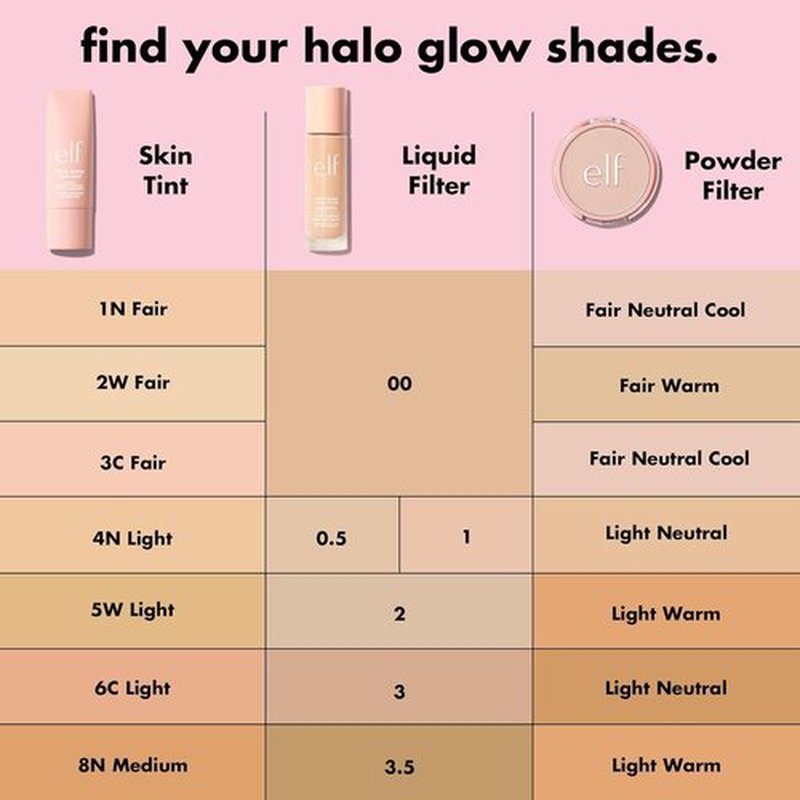 e.l.f. Halo Glow Liquid Filter - Complexion Booster for Radiant Skin, Infused with Hyaluronic Acid, Vegan, 2 Fair/Light