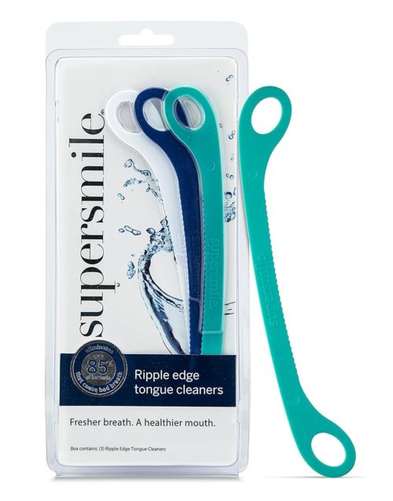 Supersmile Tongue Cleaner - Ergonomic Reusable Tongue Scraper, 3 Count for Fresh Breath