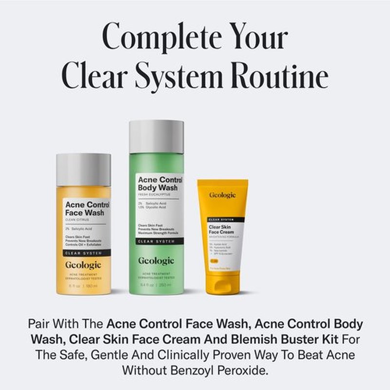 Geologie Skin Repair Moisturizer Face Cream | Clear System Retinol Resurfacing Formula | For Blemish Prone Skin with Niacinamide & Hyaluronic Acid | 60 ML