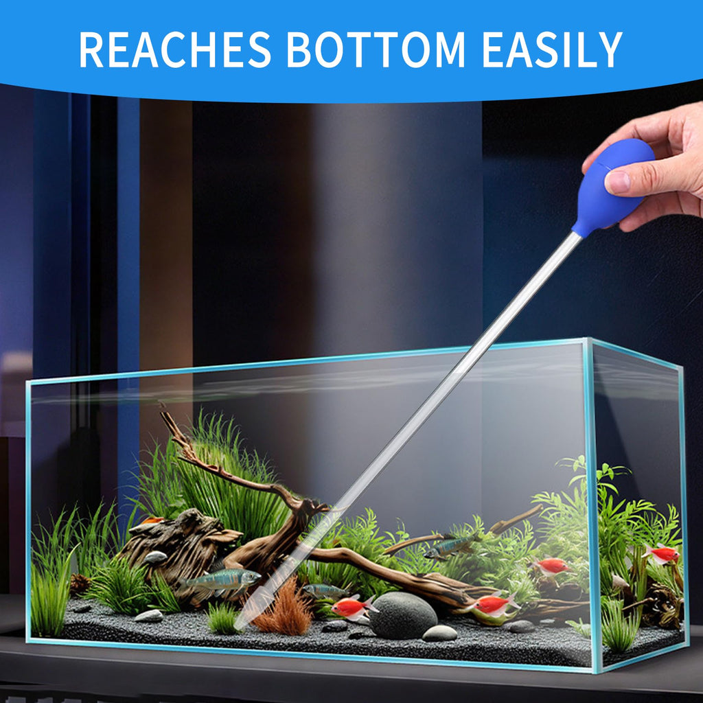 Hufopik 18.5 in Long Pipette for Fish Tank Coral Food Feeder Long Syringe Aquarium Coral Feeding Tube for Marine Fish Reef Aquatic Plant Spider Snake Lizard