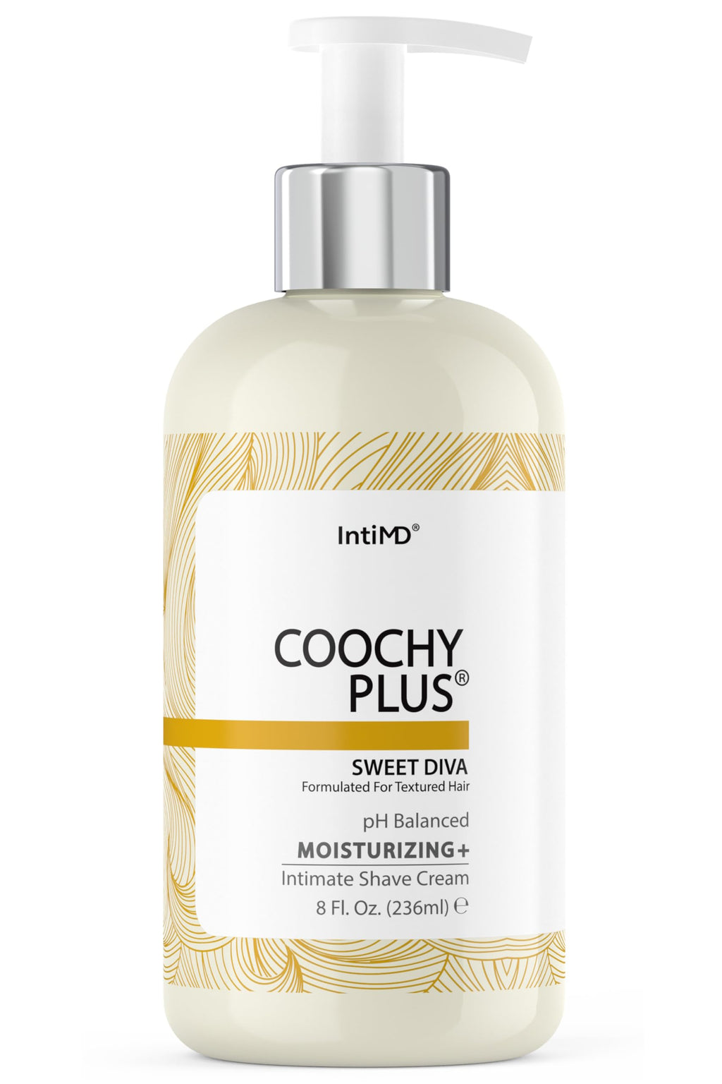 IntiMD Coochy Plus Intimate Shaving Cream Sweet Diva For Afro Natural Texture Hair With HydroLock & Moisturizing+ Formula - Prevents Razor Burns & Bumps, In-Grown Hairs, Itchiness 8oz