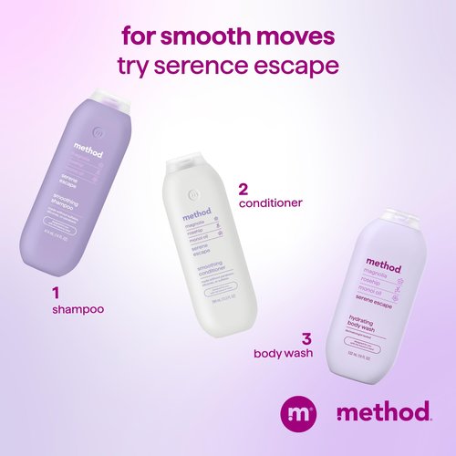 Method Smoothing Shampoo, Serene Escape, Magnolia + Rose Hip + Monoi Oil notes, 14oz