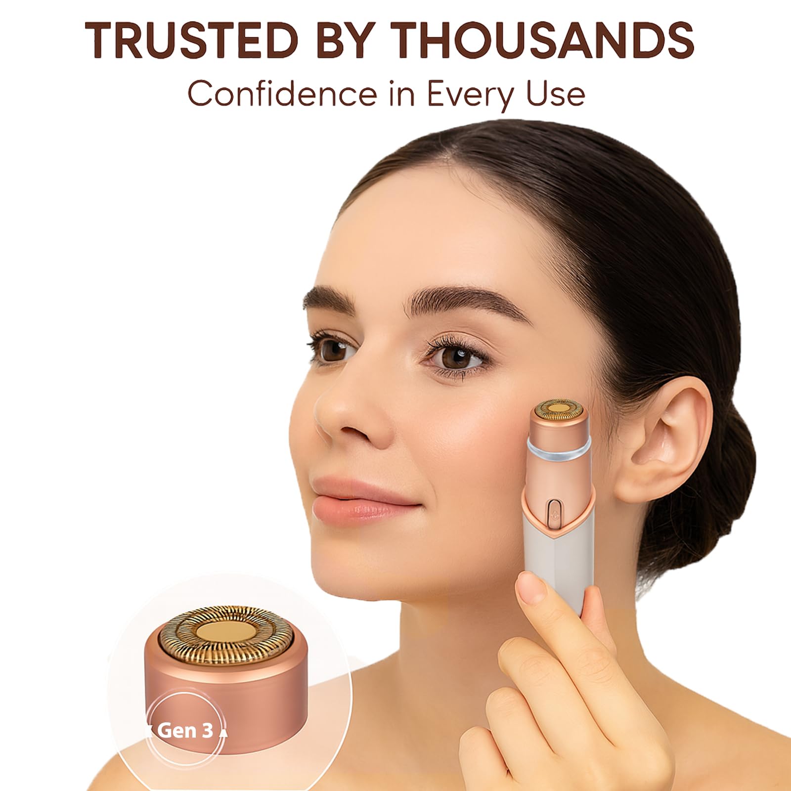 Replacement Heads Compatible with Finishing Touch Flawless Generation 3, Smooth Double Halo Facial Hair Remover Refills for Sensitive Skin, 4 Pack