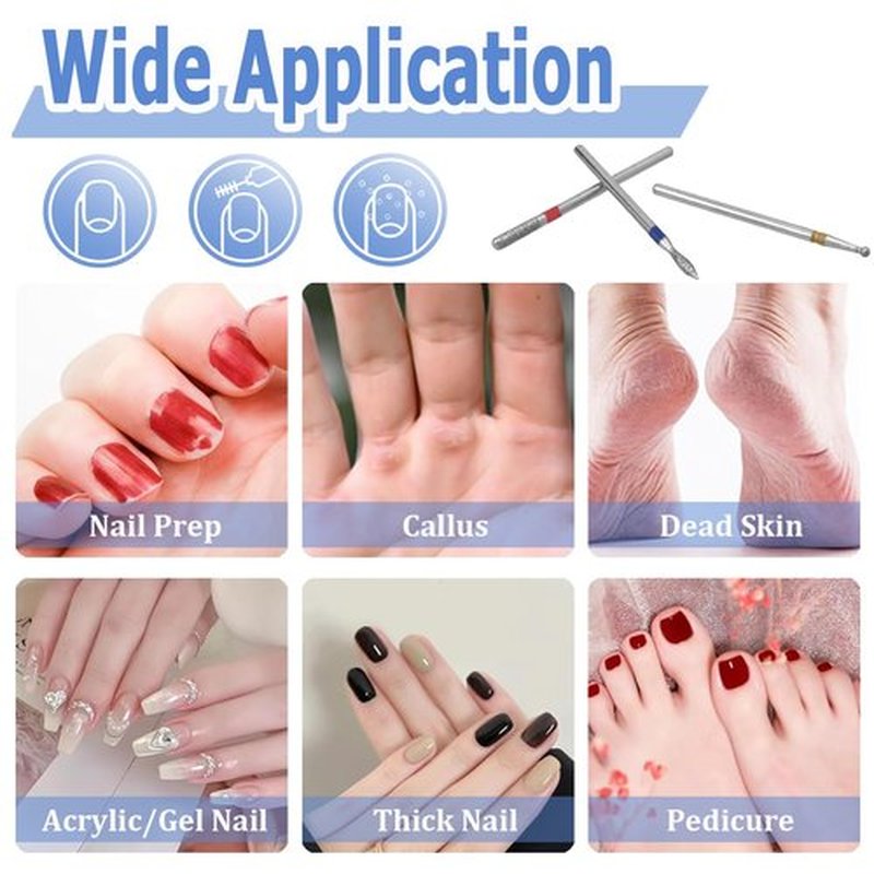 Mesee 30 Pieces Nail Drill Bits Kit, Diamond Cuticle Clean Nail Bit Manicure Pedicure Cuticle Acrylic Gel Nail Polish Rotary Burrs for Electric Nail File Machine