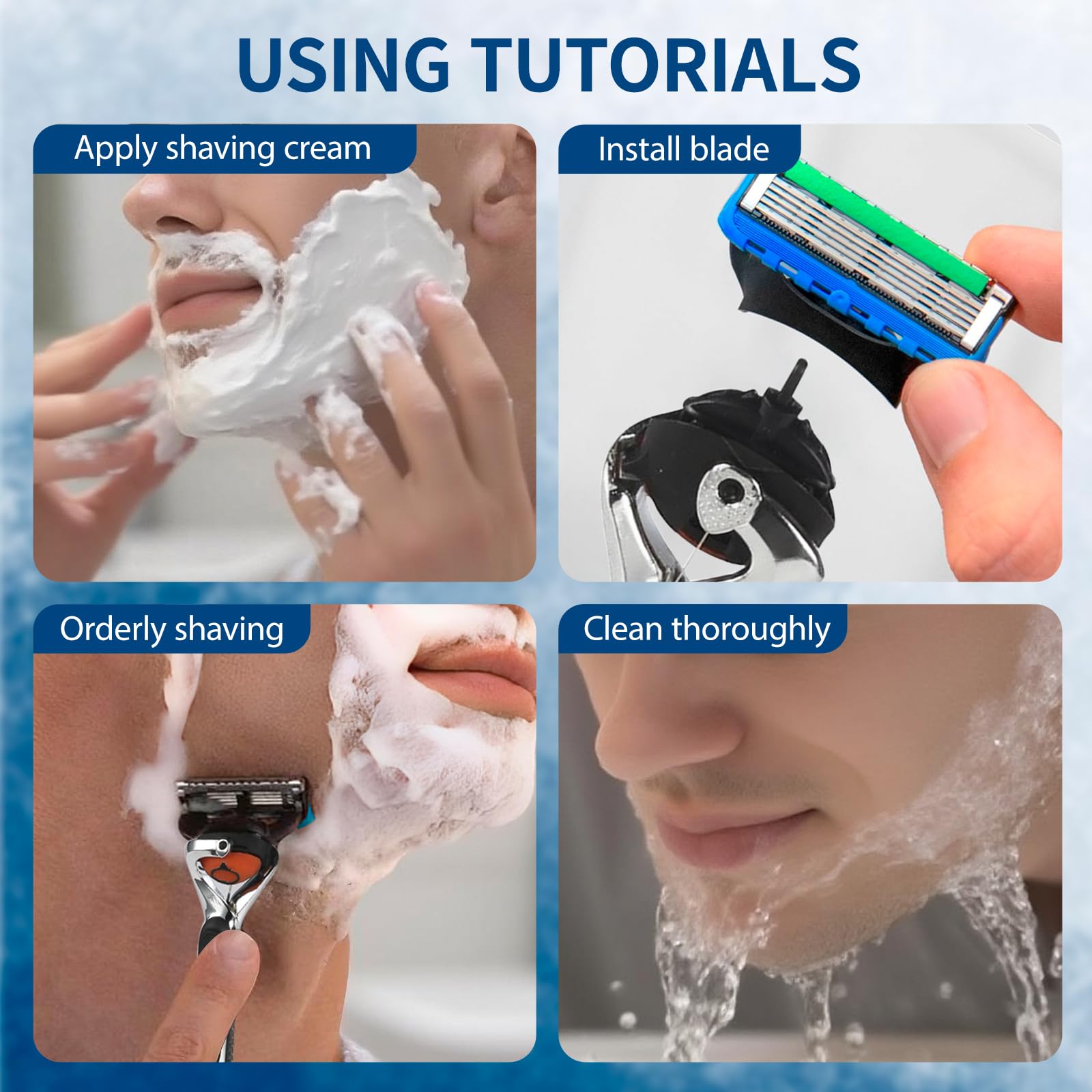 Replace Handle Compatible with Gillette Fusion5 Razors for Men, Comfort Glide Razor Handle Non-slip Ergonomic Handles, Only the handle(1 Pack Black)