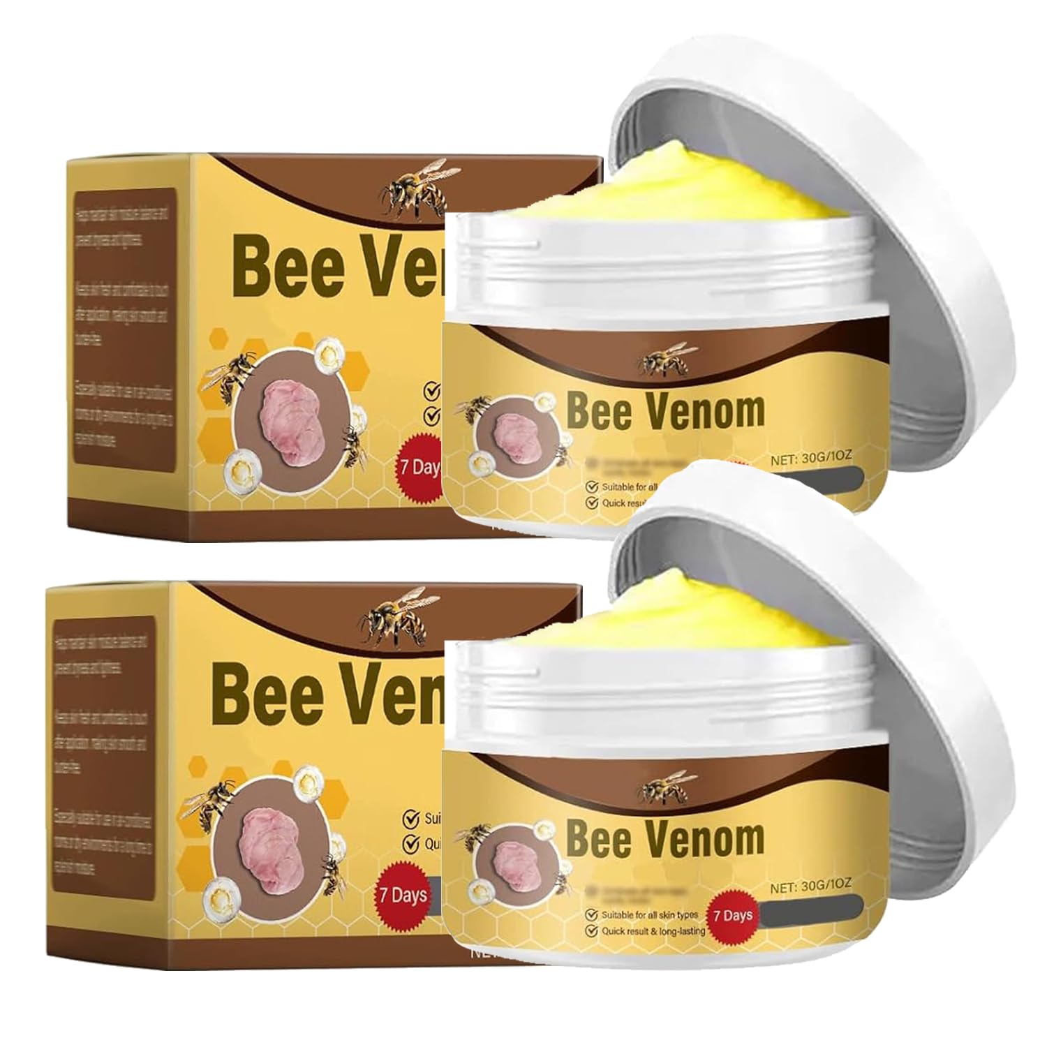 Gaukomzs 2PCS Bee Venom Cream, Visibly reduces skin blemishes and smoothes skin