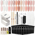 GAOY Poly Gel Nail Extension Kit with UV Light, 14 Colors Clear Pink Nude Jelly Sheer Builder Gel, All-in-One Starter Kit for Long-lasting French Manicure, Salon & DIY Home Nail Art, Nude Series