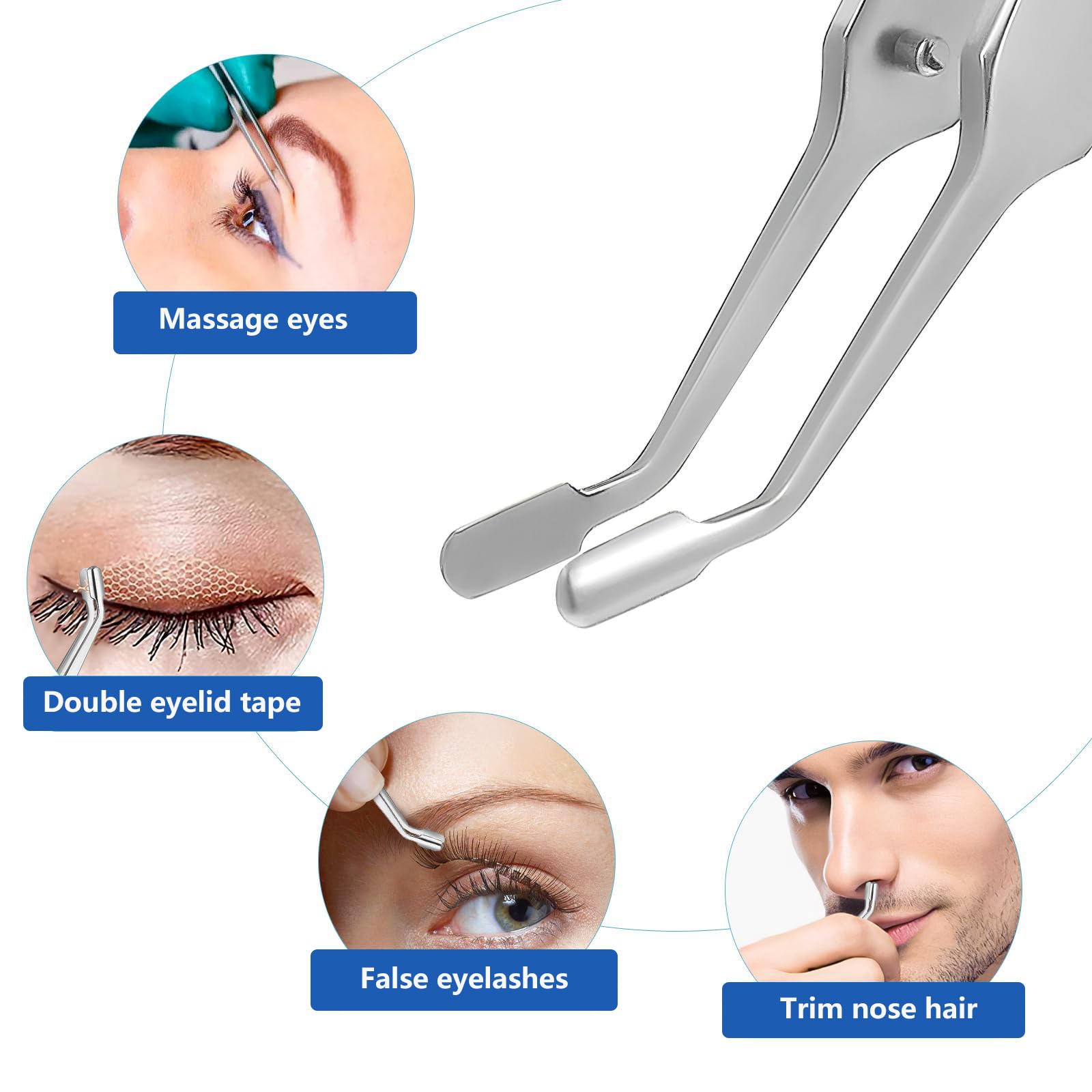 Meibomian Gland Massage Forceps Expressor Forceps Eyelid Massage Tweezers Meibomian Gland Tweezers Massage Tool Tweezers Clips Pliers Tool Remover Short Hair Stainless Steel Miss
