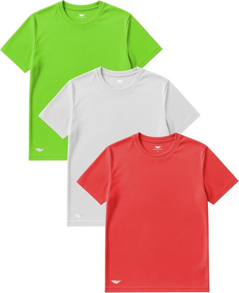 American Heaven Men's Crew Neck Mesh T-Shirts - Dry Fit Athletic Gym Tops | Multi-Pack Colors