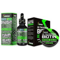 Beard Growth Kit - Skiennix Biotin Beard Balm & Conditioner + 6X Liquid Biotin for Thicker Hair