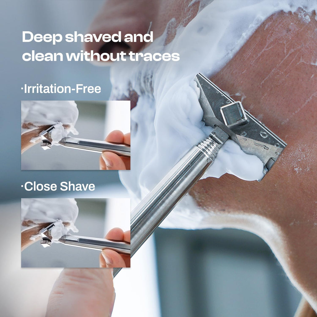 TITANER Titanium Single Edge Safety Razor,GR5 Titanium Precision CNC Wet Shaving Razor Compatible with Half DE Blades,Ergonomic Anti-Irritation Design for Smooth Close Shave,Grooming Tool for Men