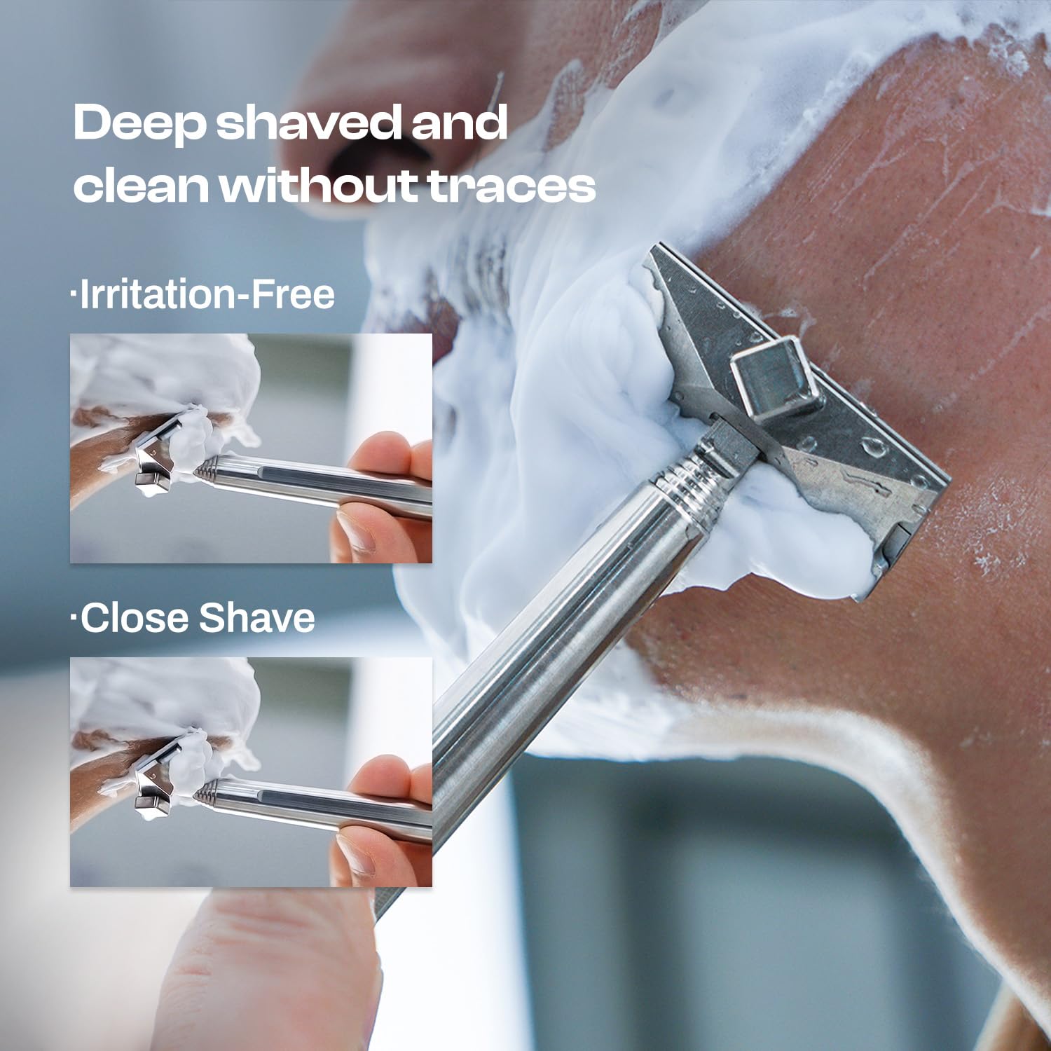 TITANER Titanium Single Edge Safety Razor,GR5 Titanium Precision CNC Wet Shaving Razor Compatible with Half DE Blades,Ergonomic Anti-Irritation Design for Smooth Close Shave,Grooming Tool for Men