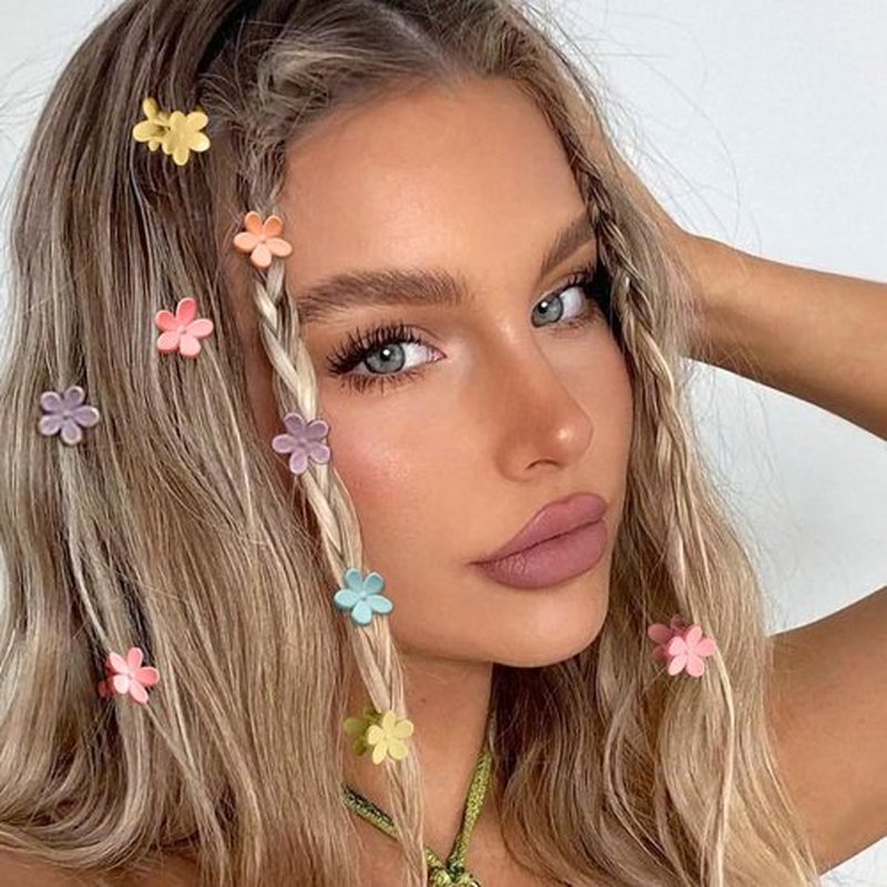 120 Pcs Colorful Mini Hair Claw Clips Small Hair Clamps Hair Accessories for Women Girls Teens Kids Cute Tiny Hair Pins Barrettes Bun Clips Assorted Colors Baby to Adult Flower