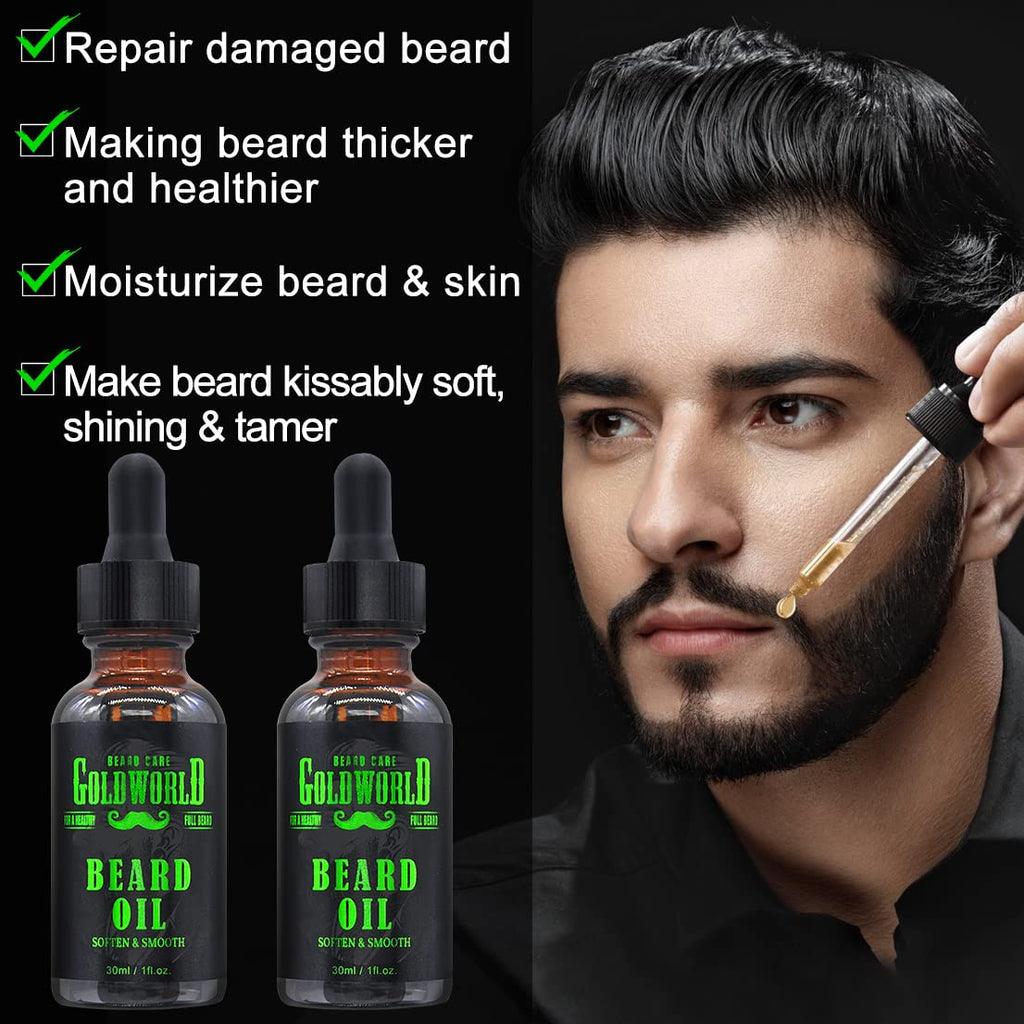 GoldWorld Beard Oil for Beard Grooming,Beard Care,Unique Chrismast Stocking Stuffers Birthday Fathers Gifts for Men Him Dad