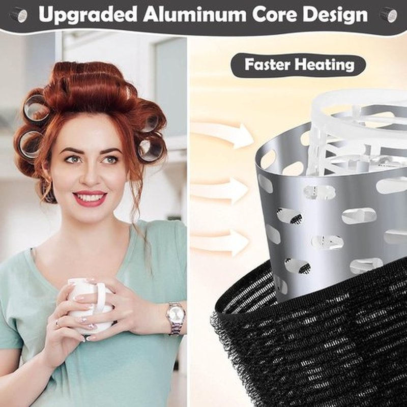 Skiennix Thermal Hair Rollers - 24PCS Jumbo Curlers with Clips for Volume | 63mm, 48mm, 36mm Sizes