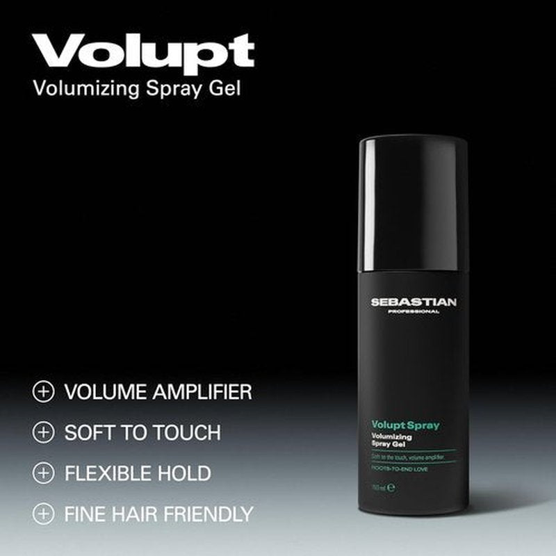 Sebastian Professional Volupt Volume-Building Spray Gel - Volumizing & Soft Hair Styling | 5.07 fl oz