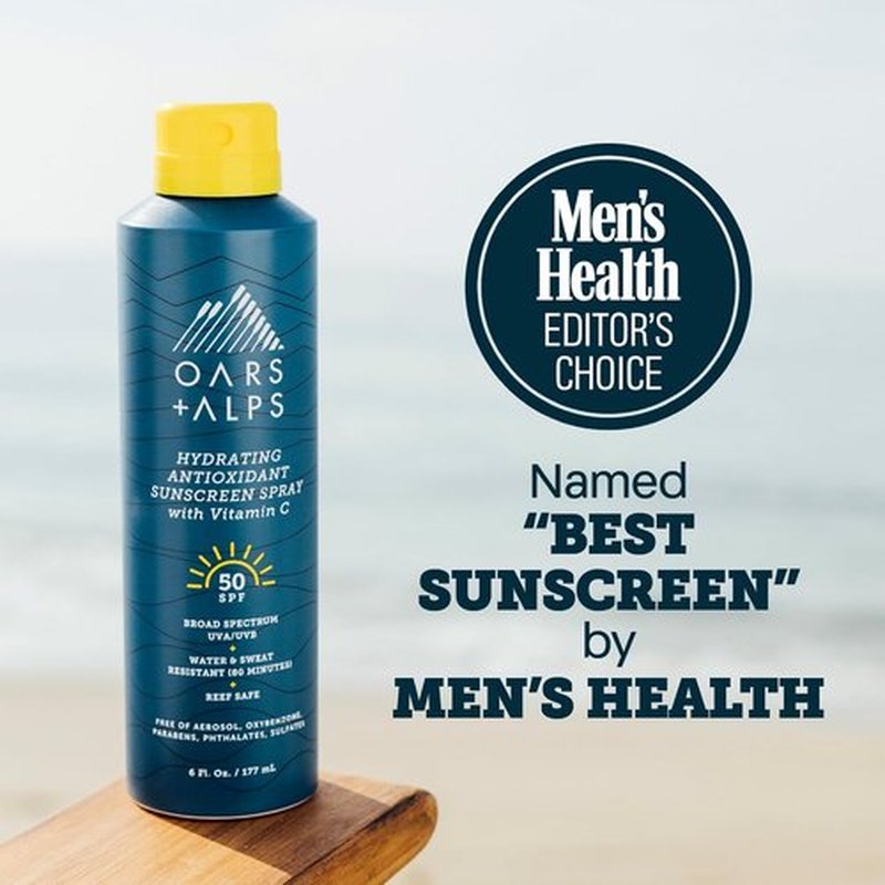 Oars + Alps SPF 50 Sunscreen Spray - Fast-Absorbing, Lightweight & Non-Greasy | 6 Oz, 2 Pack, Reef Safe